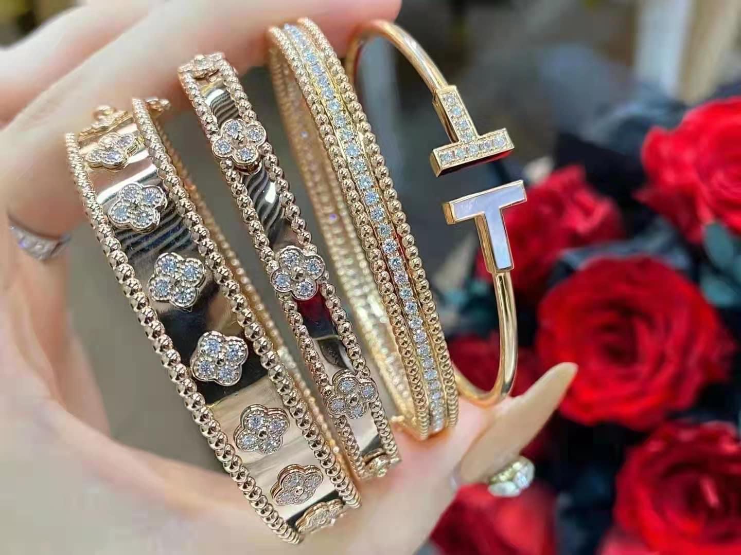 lắc tay nữ perlée diamonds bracelet, 1 row, large model